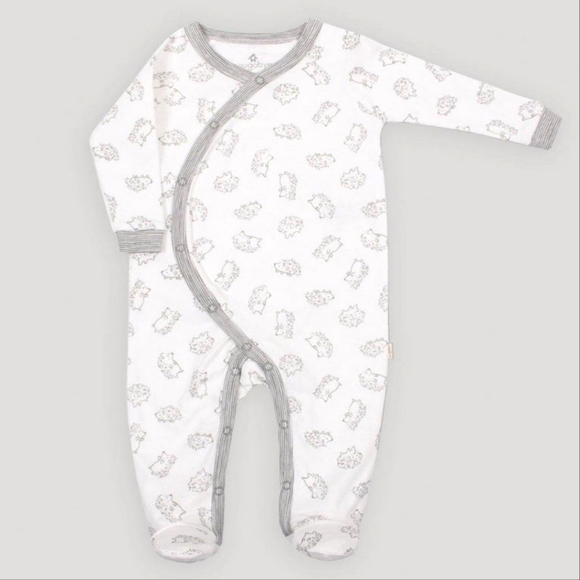 New 100% cotton Snugabye hedgehog print kimono sleeper. unisex 6-9 months - Picture 1 of 2